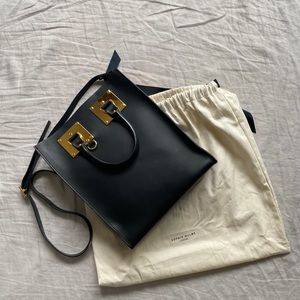 Sophie hulme mini Albion leather tote - black
